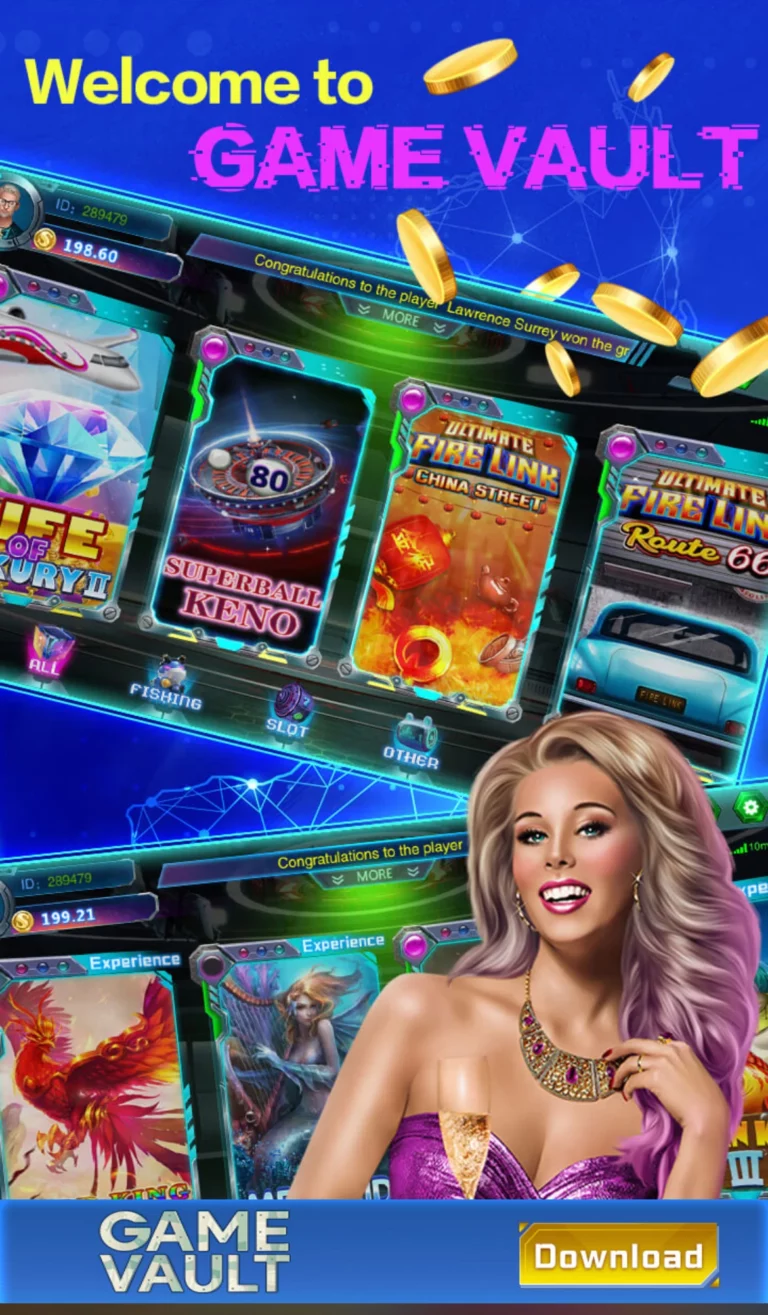 Online slot machine interface displayed on multiple screens