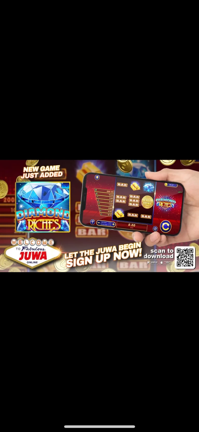 Juwa mobile casino promotion showing card game interface