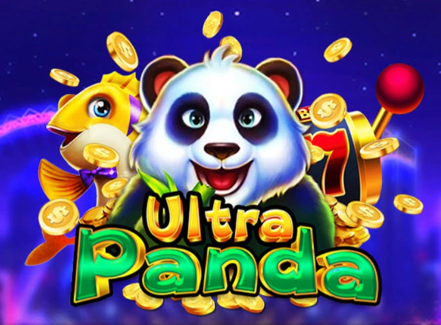 Ultra Panda slot game logo with panda and gold coins