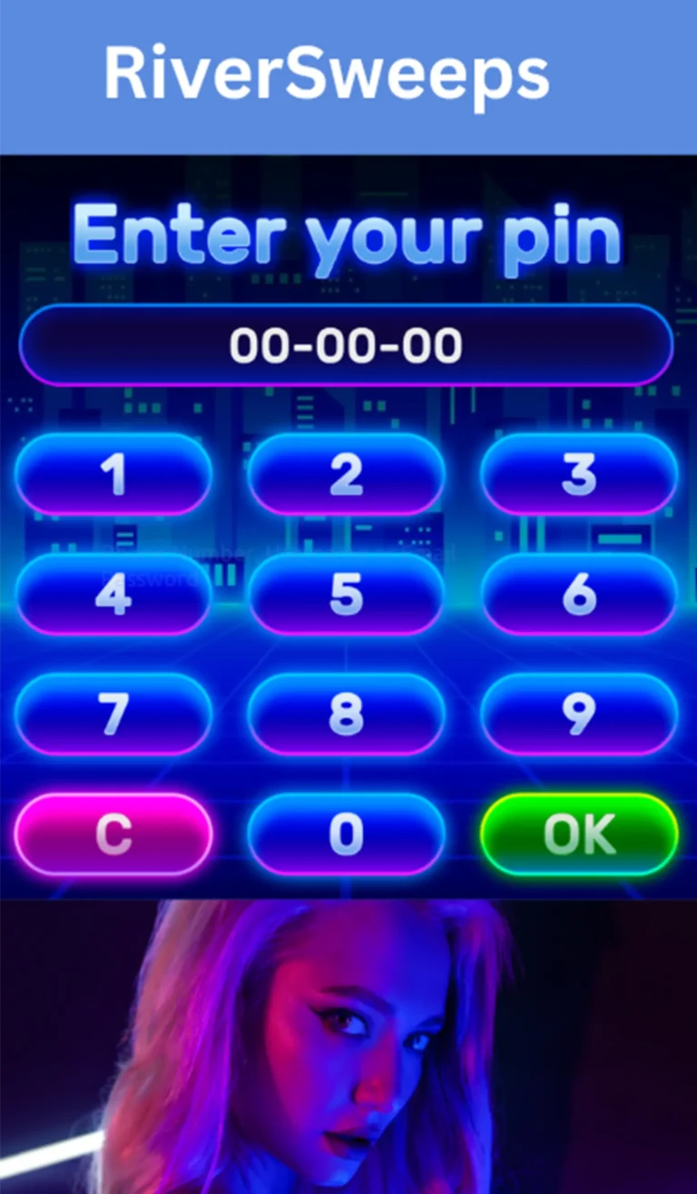 Enter PIN screen with glowing number keypad interface