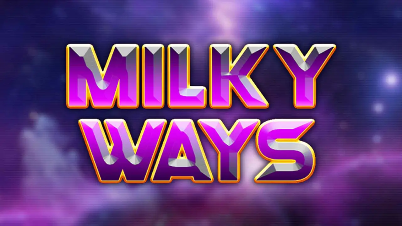 Milky Ways slot game logo with glowing purple text