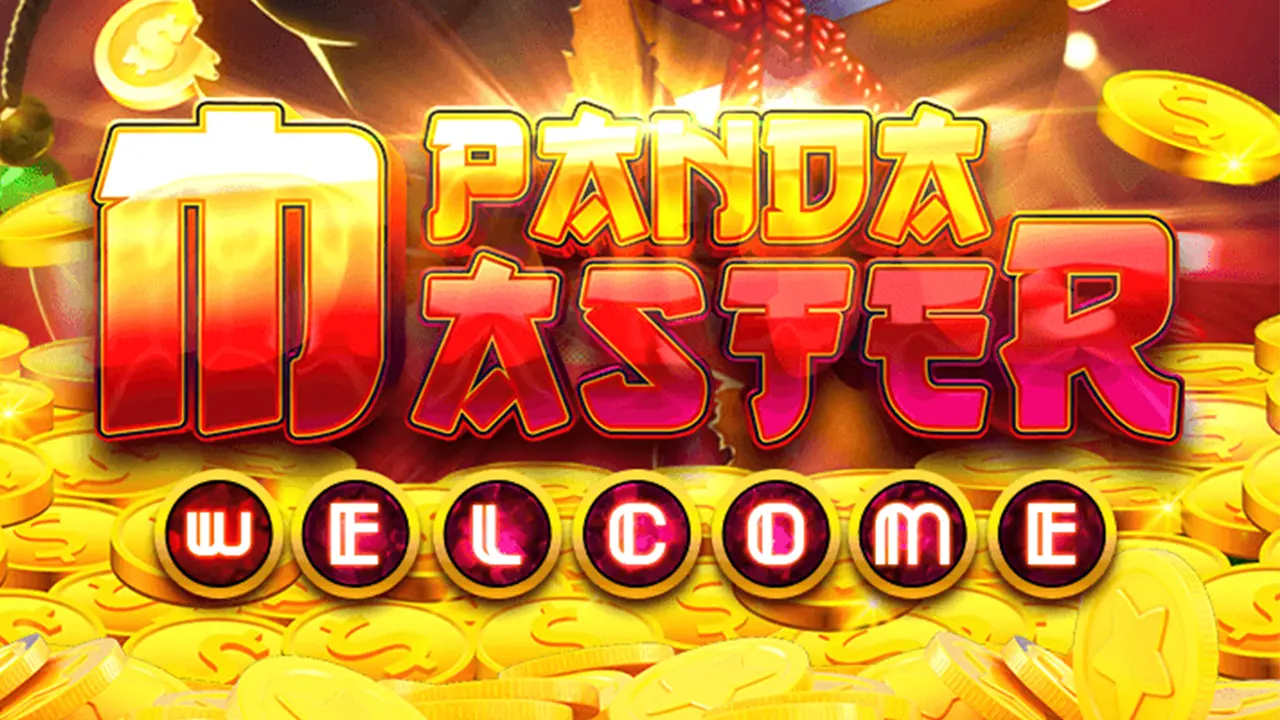 Panda Taste Welcome slot logo with gold coin background