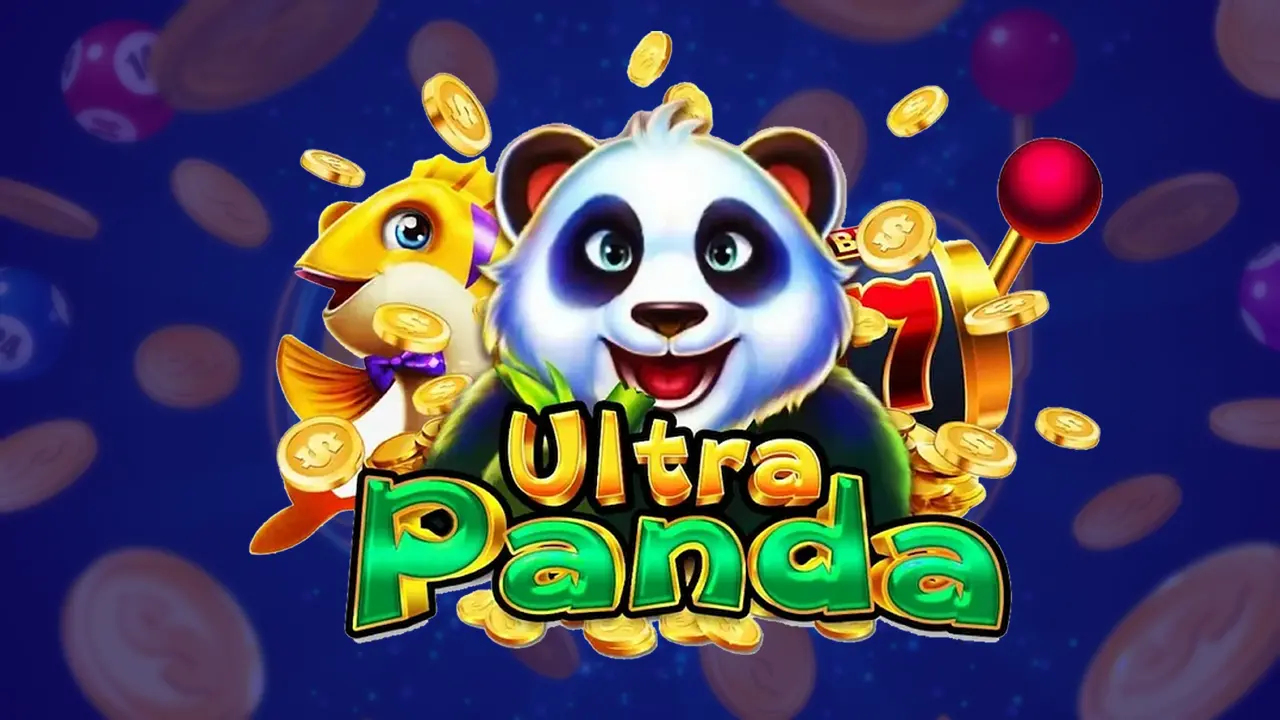 Ultra Panda slot game logo featuring cartoon panda and gold coins