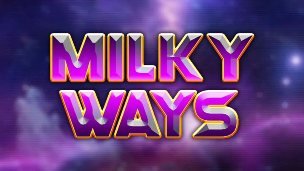 Milky Ways slot game logo with bold gradient lettering